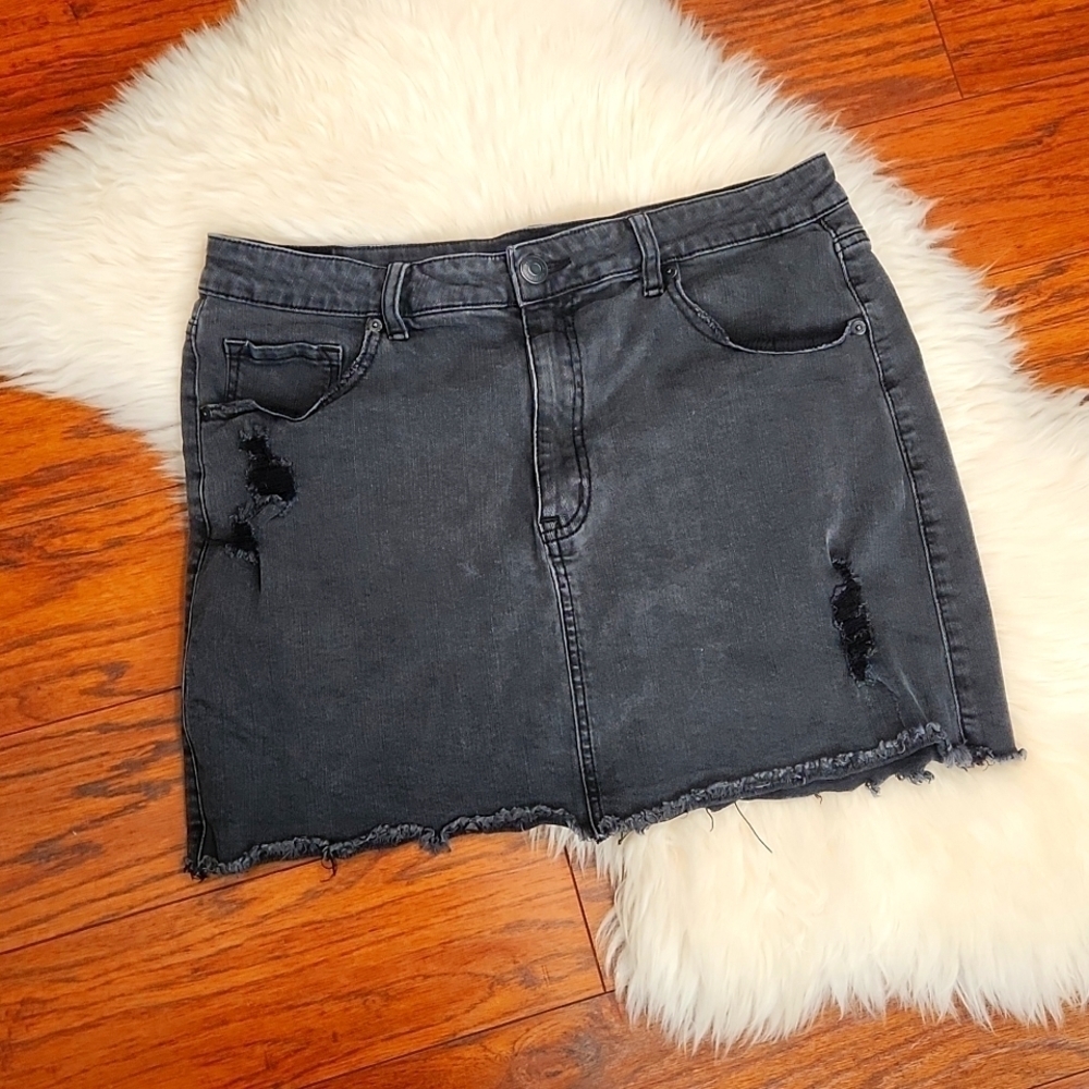 Aeropostle Black Distressed Mini Skirt